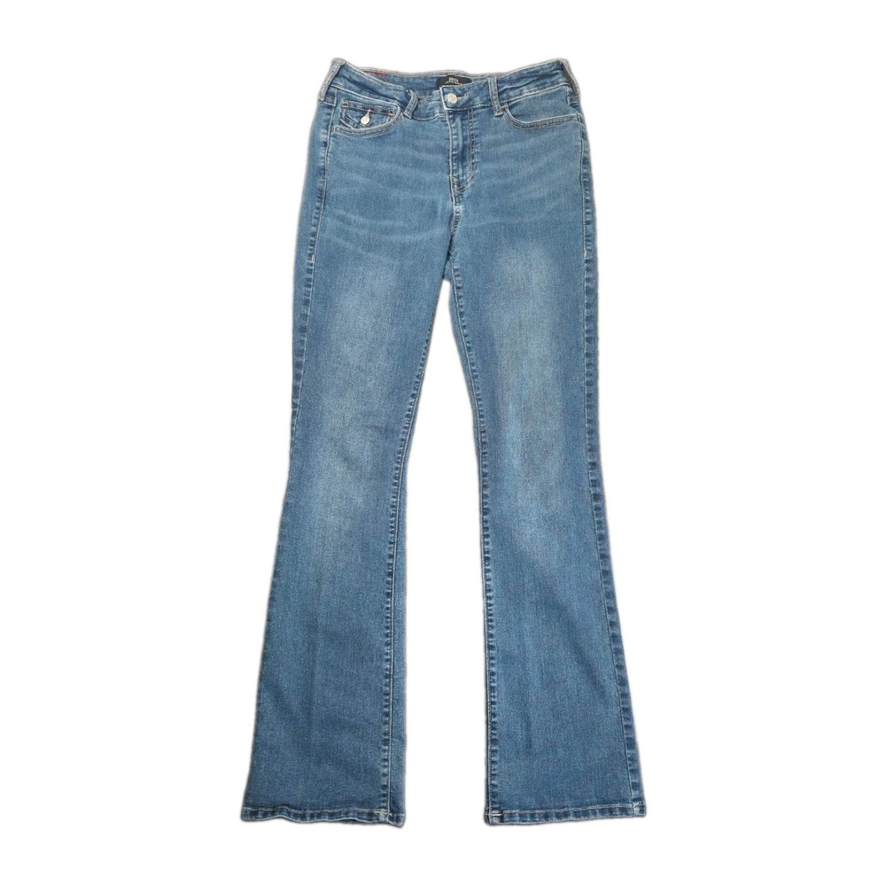 True Religion Womens Becca Mid Rise Bootcut Blue Denim Jeans 30×33